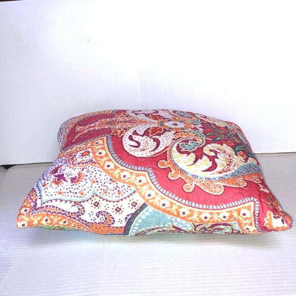 BOHEMIAN Grand Medallion Quilted MANDALA Paisley Floral Accent Throw Pillow - Picture 3 of 9